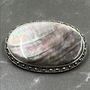 Vintage MYO 925 Sterling Silver Marcasite Brooch Pin